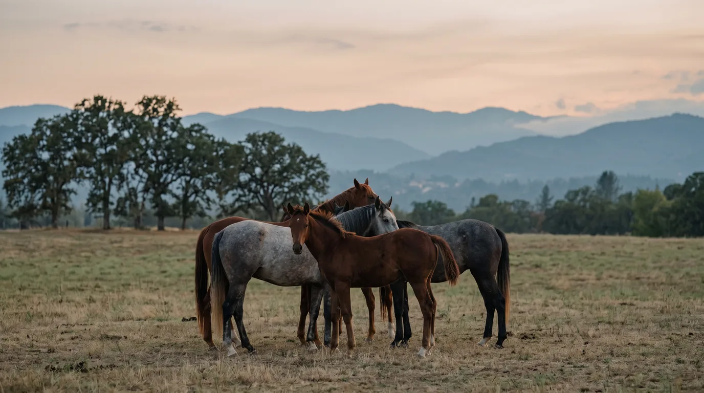 Chevaux en liberté, Le Ranch de Chabrillère, Ardèche